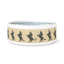Retro Antique Zoetrope Strip Ceramic Dog Bowl