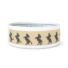 Retro Antique Zoetrope Strip Ceramic Dog Bowl