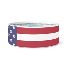U.S. Flag Dog Food Bowl Ceramic Dog Food Bowl