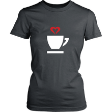 I Love Coffee Shirt with Cute Heart Love Tea T-Shirt