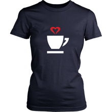 I Love Coffee Shirt with Cute Heart Love Tea T-Shirt