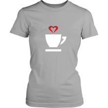 I Love Coffee Shirt with Cute Heart Love Tea T-Shirt