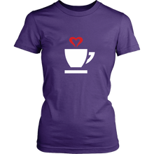 I Love Coffee Shirt with Cute Heart Love Tea T-Shirt