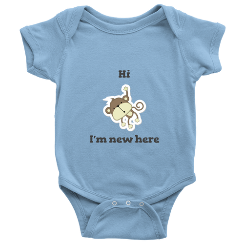 Hi I'm New Here Newborn Boy Bodysuit Infant One Piece