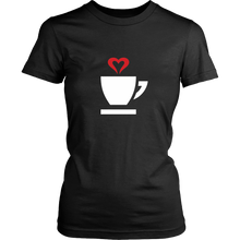 I Love Coffee Shirt with Cute Heart Love Tea T-Shirt