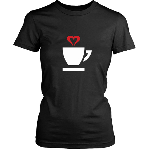 I Love Coffee Shirt with Cute Heart Love Tea T-Shirt