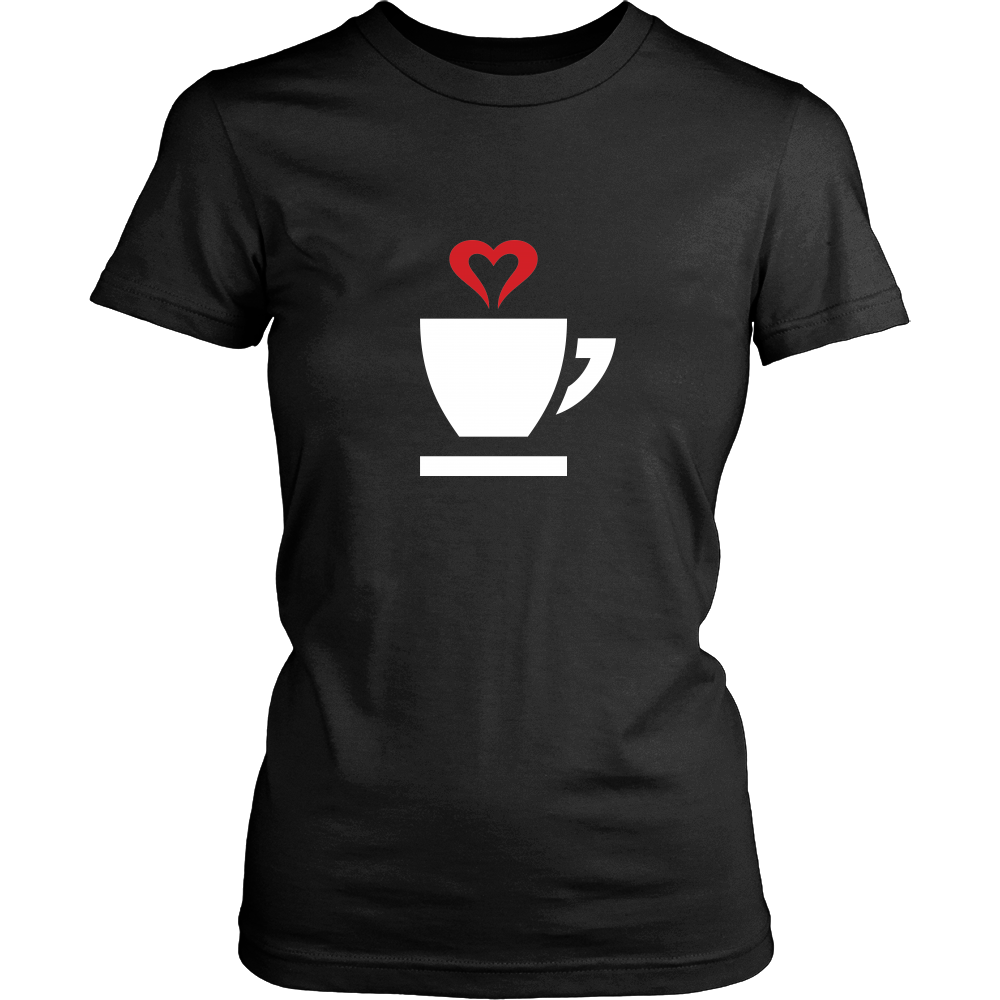 I Love Coffee Shirt with Cute Heart Love Tea T-Shirt
