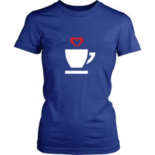 I Love Coffee Shirt with Cute Heart Love Tea T-Shirt
